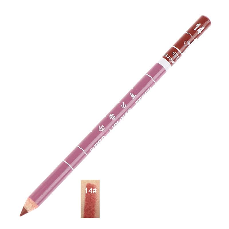 1Pc Professional Wood Lip Liner Waterproof Lady Long Lasting Lip Liner Pencil