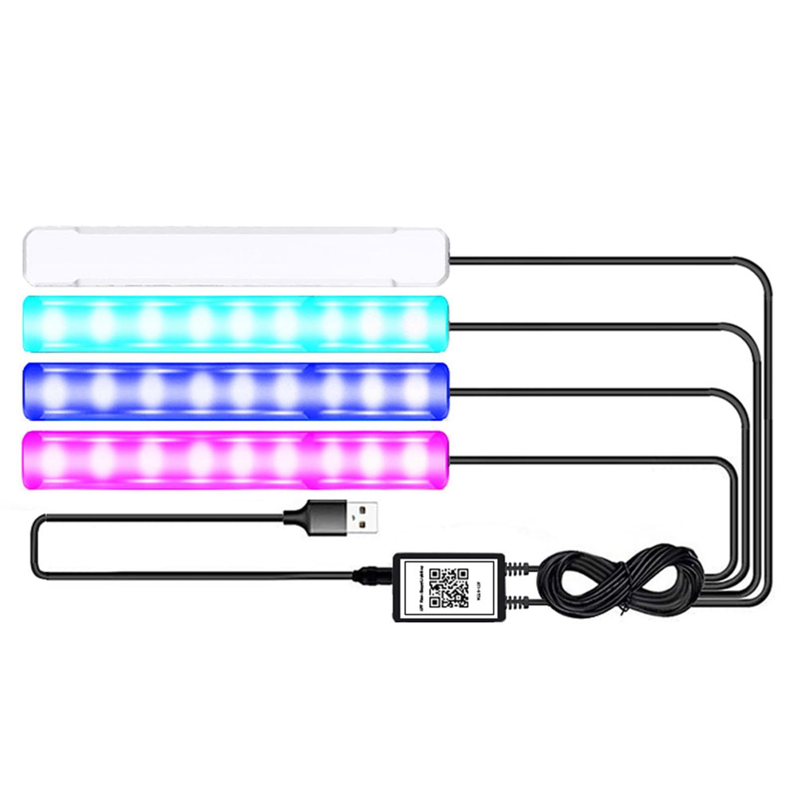 Car LED Lights Car Interior Lights Colorful Car LED Light APP Control Light Strips IP67 Waterproof black