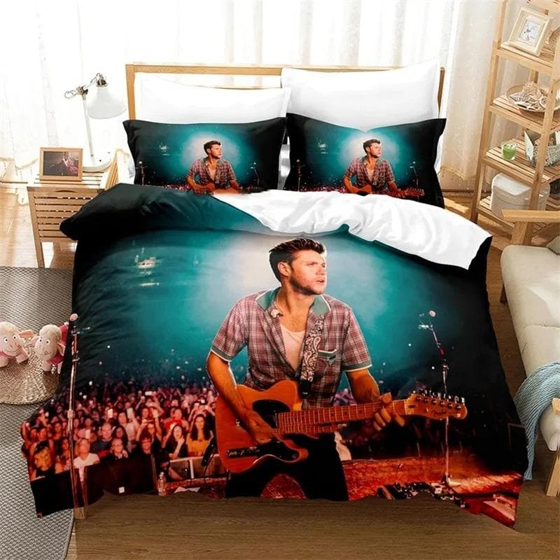 3D Print Niall Horan Bedding Set,Duvet Cover Comforter Bed Set Quilt Cover Pillowcase,King Queen Twin Size Boys Girls Adults AU King 245x210cm