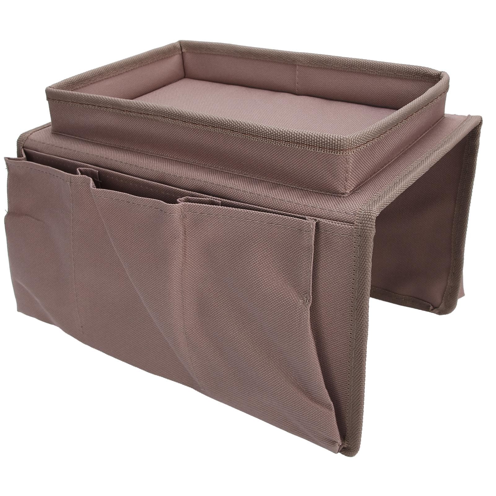 4 Pockets Sofa Armrest TV Remote Control Organizer Armchair Couch Bag with Cup Holder TrayCoffee coffee