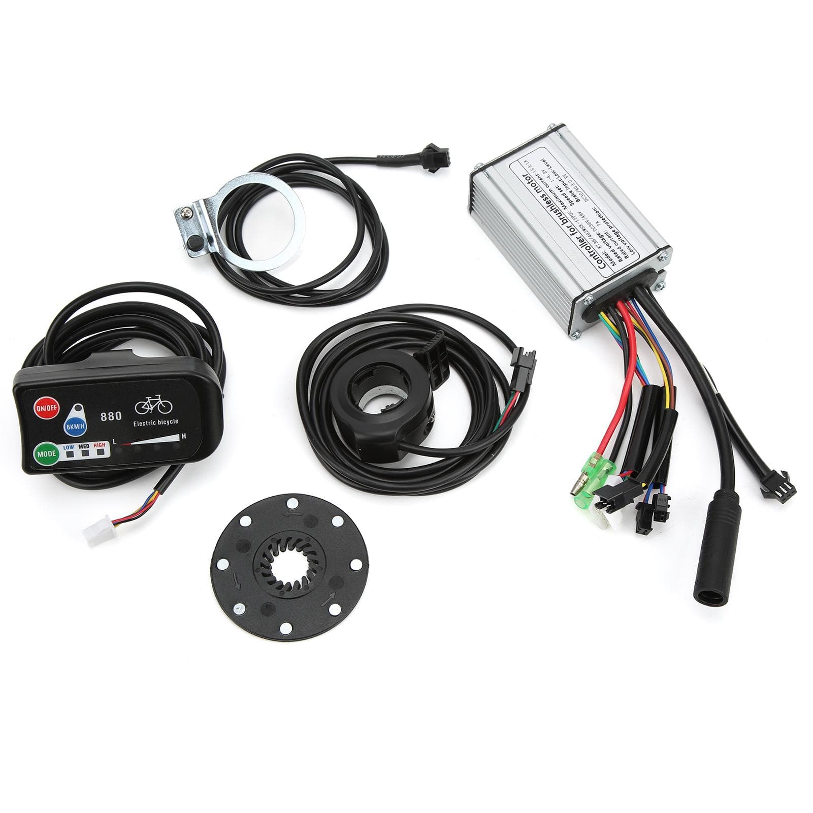 Electric Bicycle 36V48V 15A Square Wave Controller with LED880 Display Kit for 250W Brushless Motor