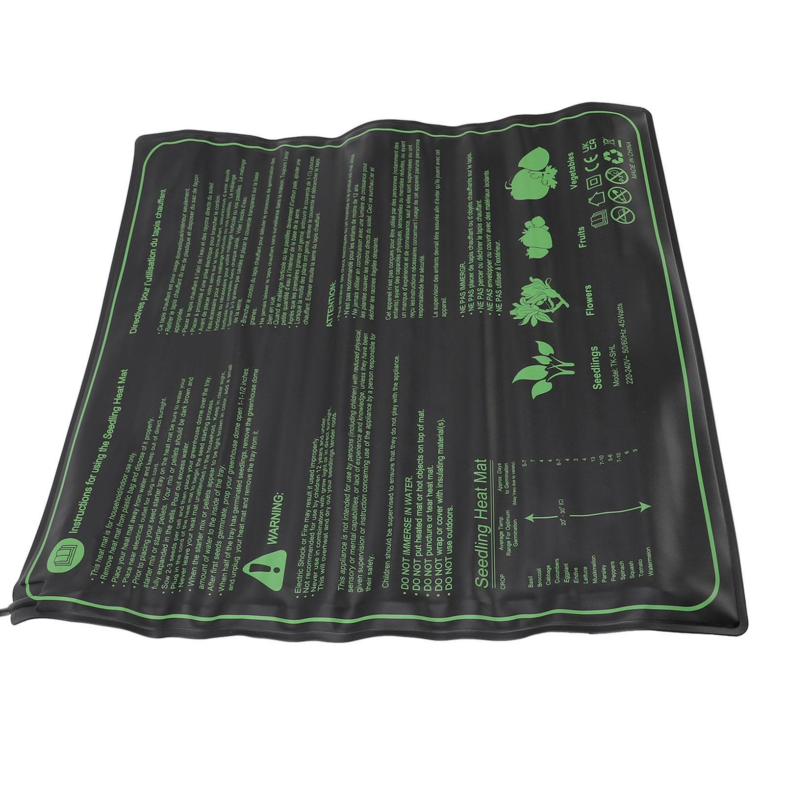 20x20in Seedling Heat Mat PU Hydroponic Heating Pad Plant Heating Pad for Seed Germination US Plug EU Plug
