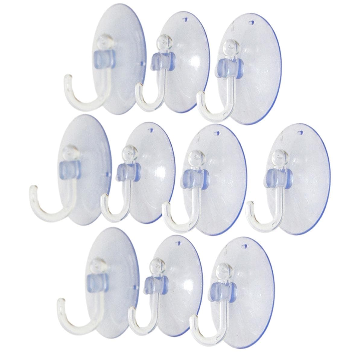 10Pcs Transparent Wall Hooks Suckers Kitchen Bathroom Hangers Suction Cup Hooks One Size