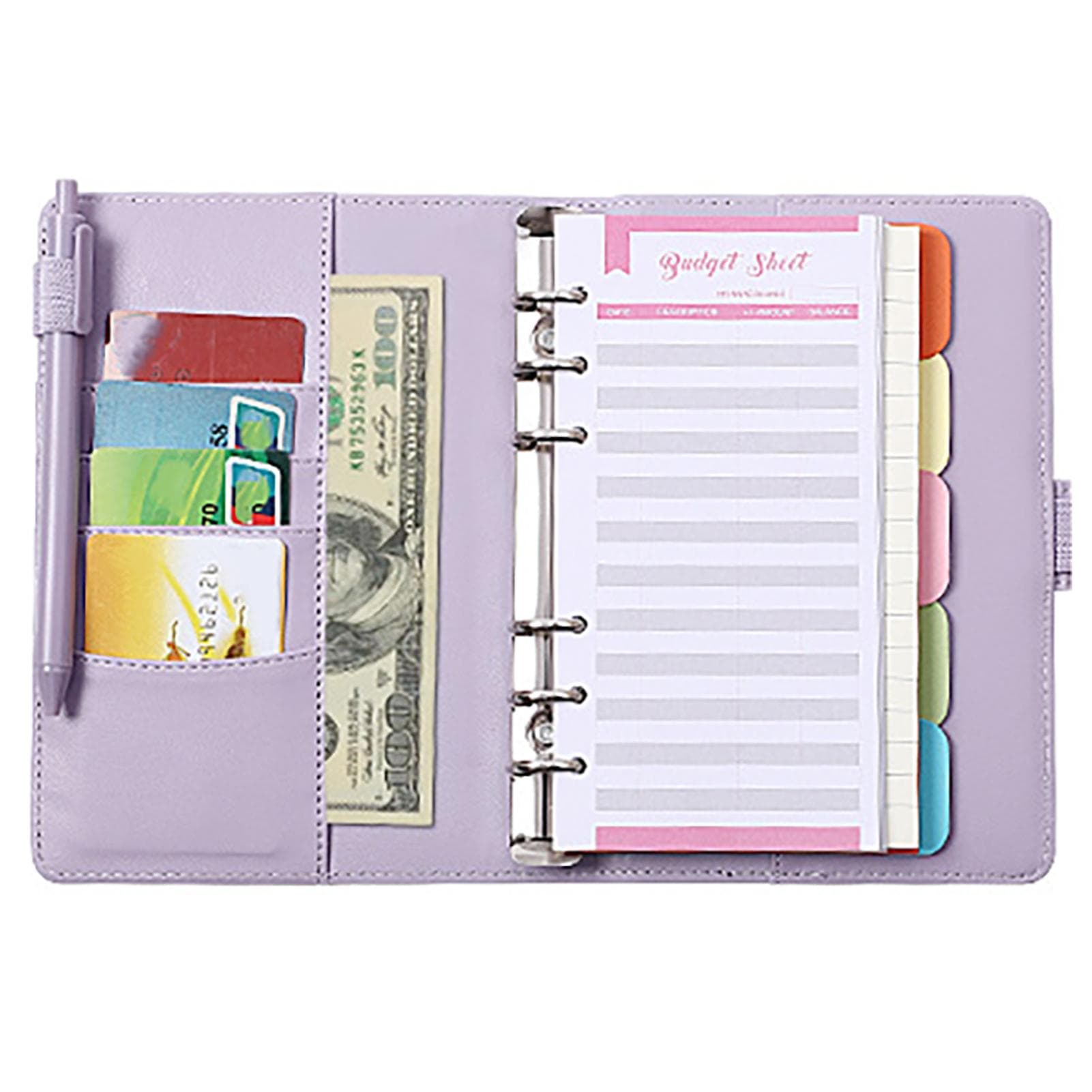 A6 Notebook Binder Eco Friendly Lightweight 6 Ring Notebook for Travel School Office Purple