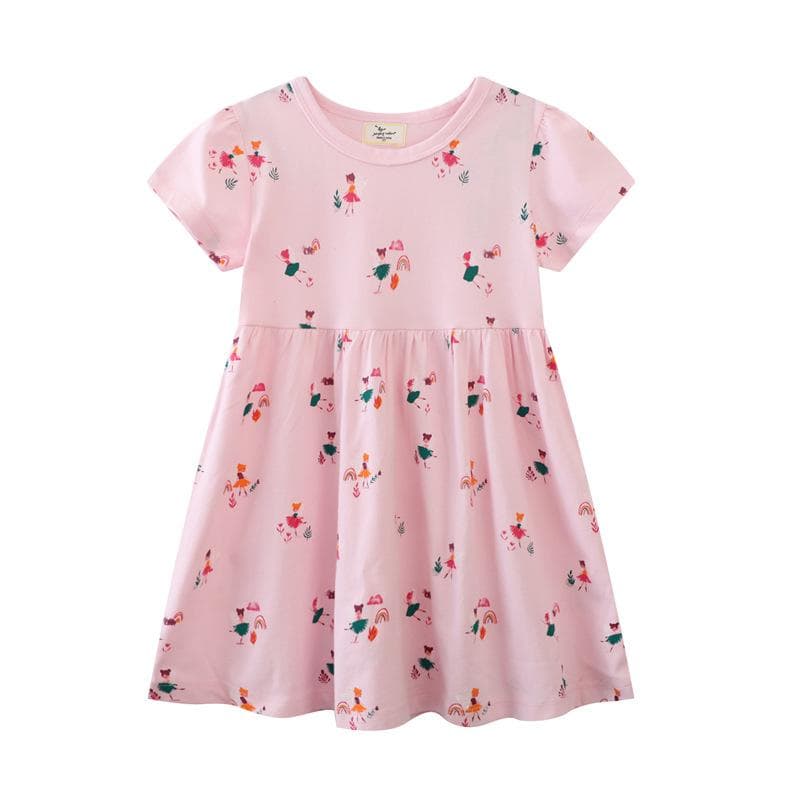 Girls Dress Summer New Short Sleeve Girls Knitted Skirt 130cm