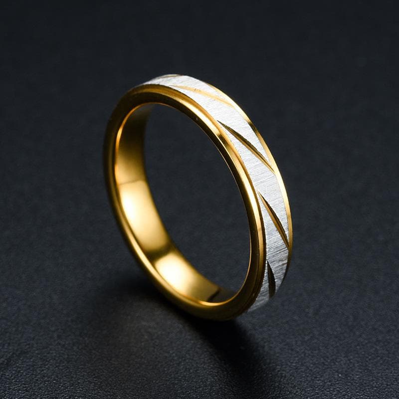 1pcs New Gold Color Ring Stainless Steel Couple Ring Fashion Batch Striped Ring Jewelry woman-6