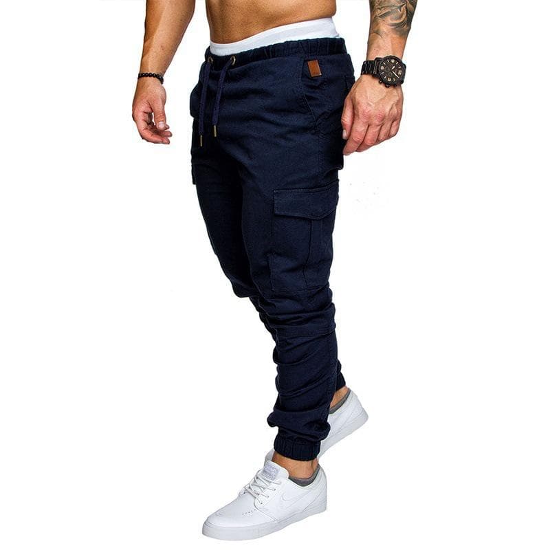 Men's Cargo Gym Joggers Sweatpants XL navy blue