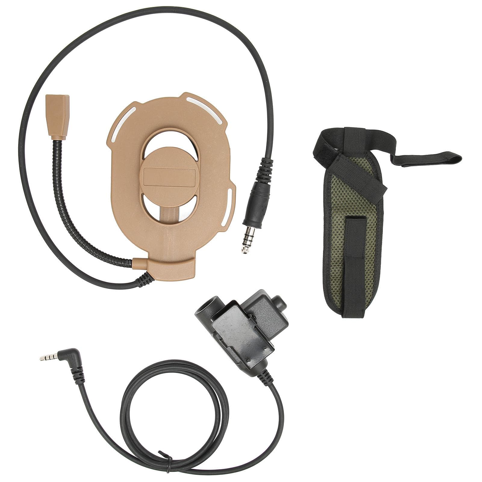 Military Headset Noise Reduction 2 Way Radio Headset with U94 PTT for Outdoor Military brown
