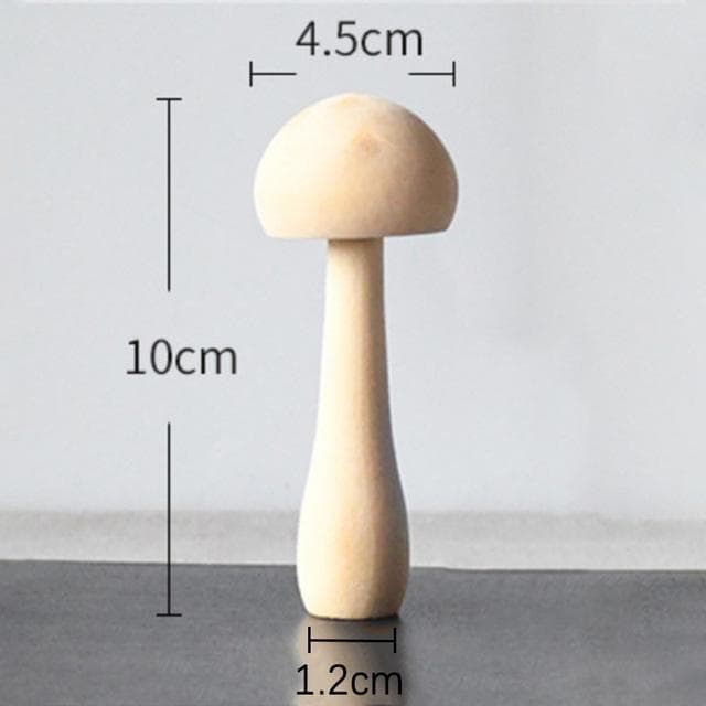 Wooden Mushroom Natural Unfinished Mushroom DIY Crafts Painting Peg Dolls Ornament Handmade Kids Toy Decoration Christmas Gift