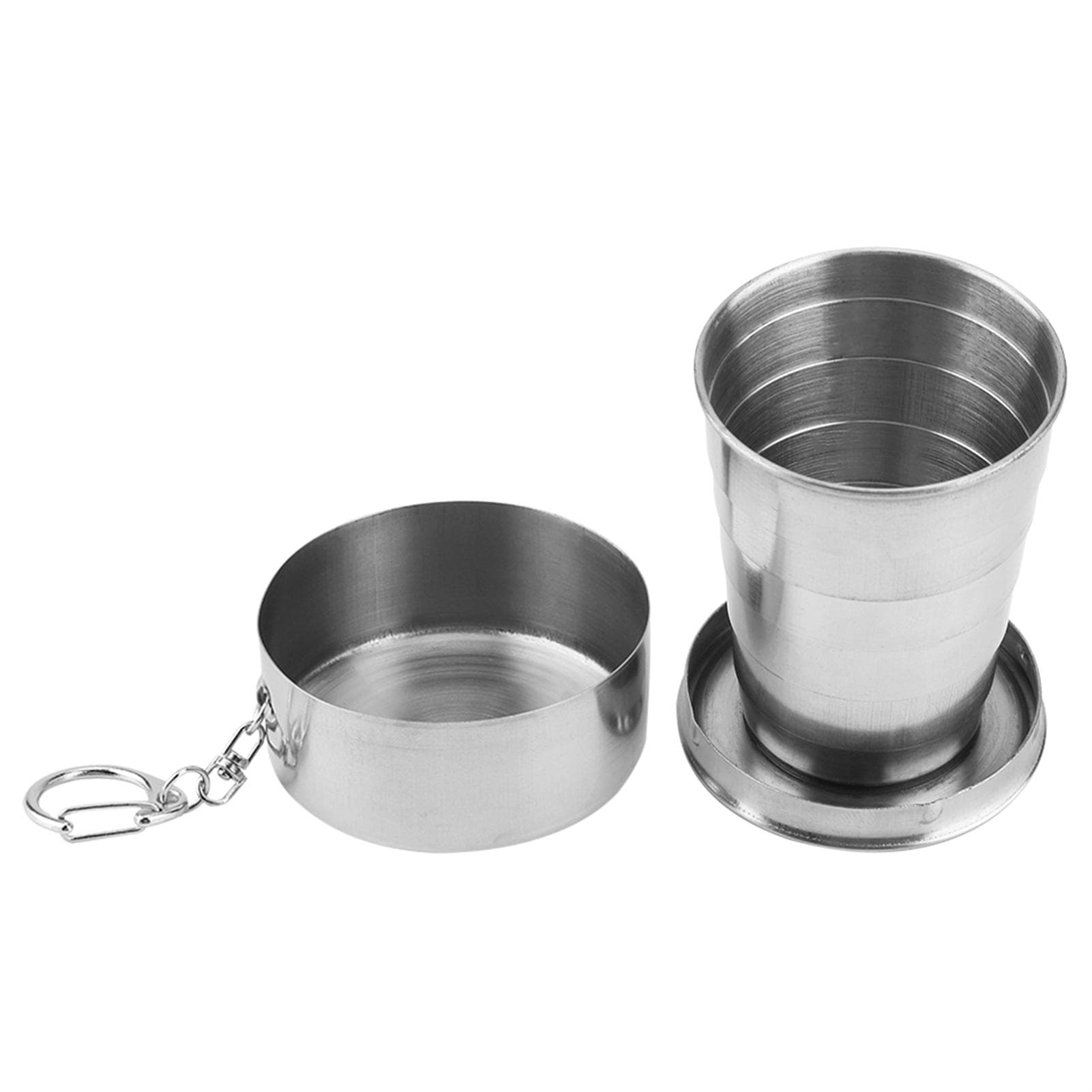 Outdoor Stainless Steel Collapsible Folding Cup for Traveling Camping (4-folding, 250ml)