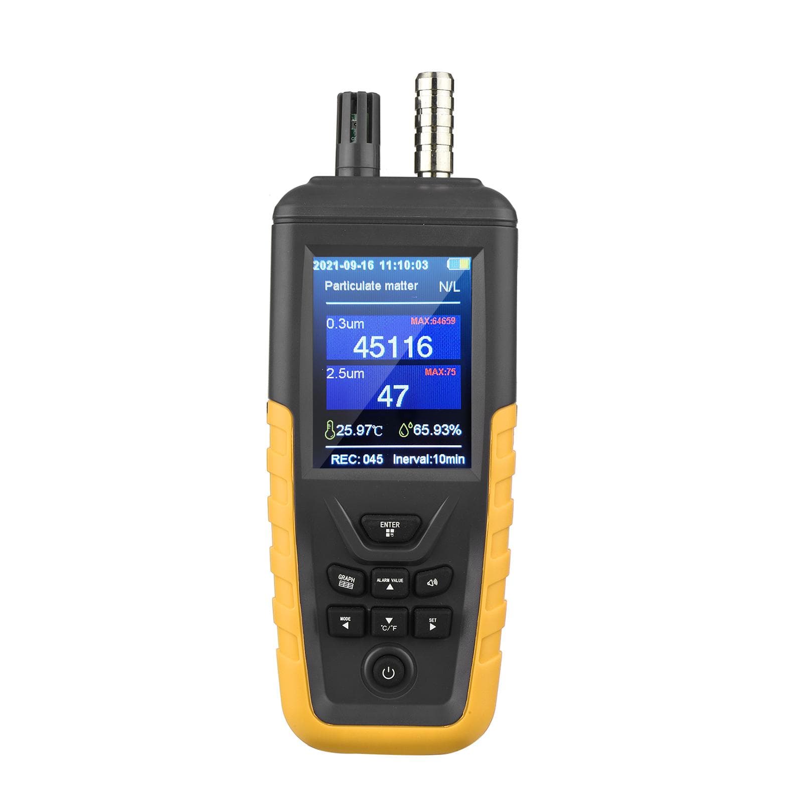 Dust Particle Counter PM2.5 PM10 Detector with 3.2-inch Backlight TFT Color Screen TC-8100