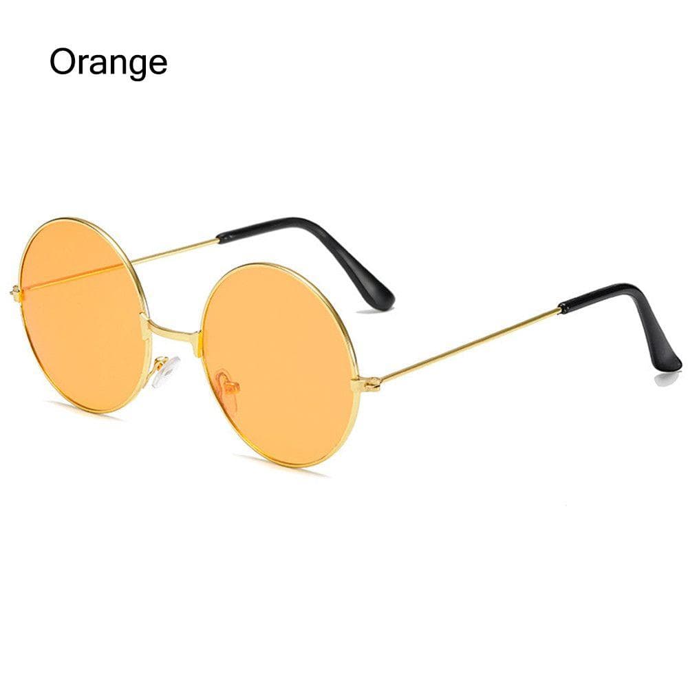 Fashion Disco Hippie Round Sunglasses Metal Frame Unisex Party Dance Eyewear for Women Men Retro Circle Glasses 1PC