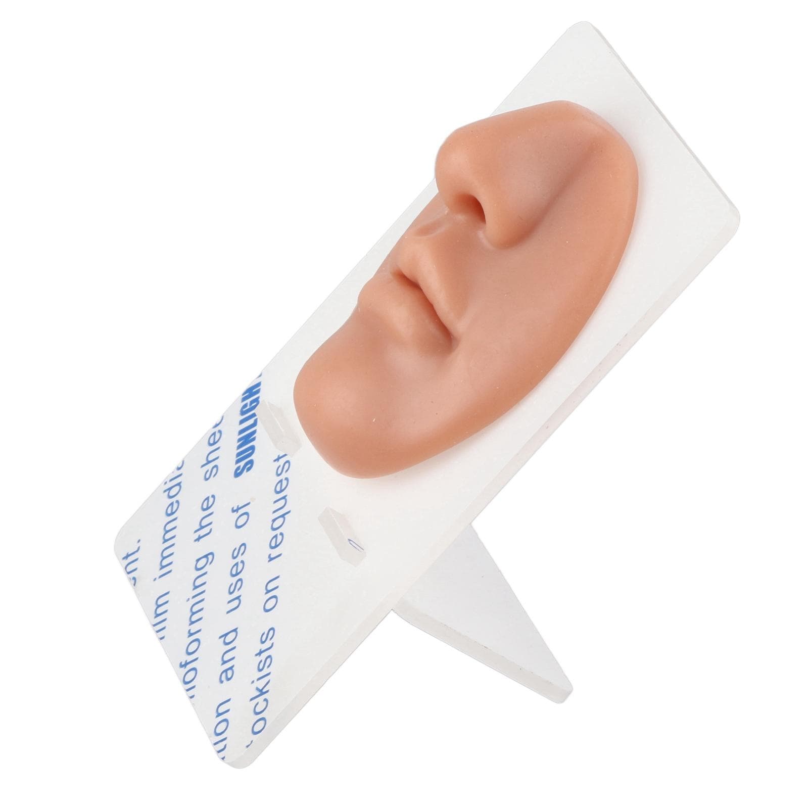 Silicone Mouth Nose Model 3D Realistic Reusable Display Nose Piercing Practice Model White coffee