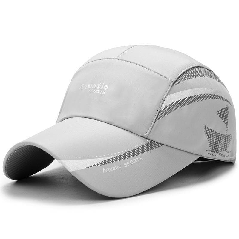 Men's Quick Dry Waterproof Sport Duck Tongue Sun Hat Outdoor Space Baseball Cap gray