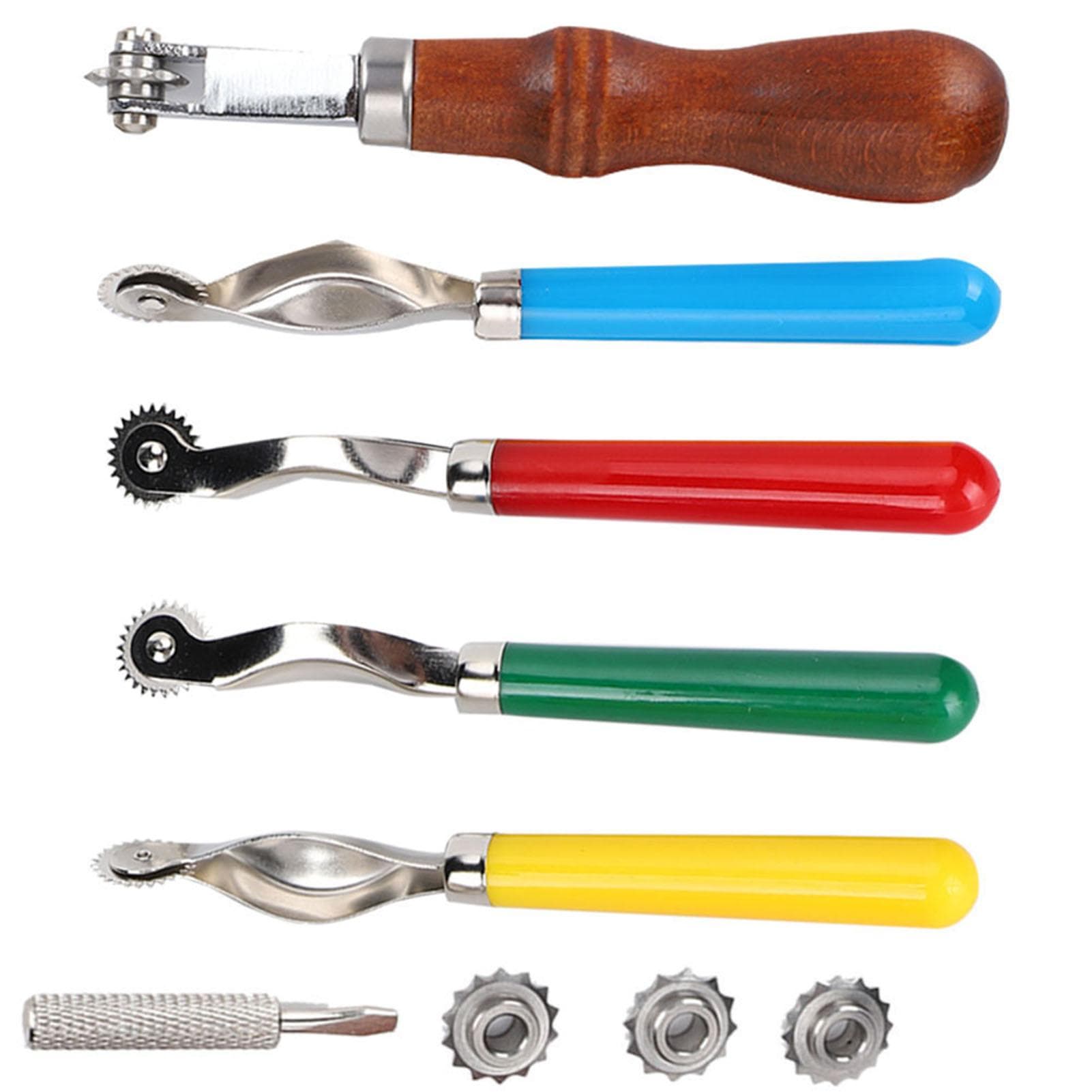 5Pcs Leather OverStitch Marking Wheel Handcrafted Scribe Point Make Tool Sewing Spacer