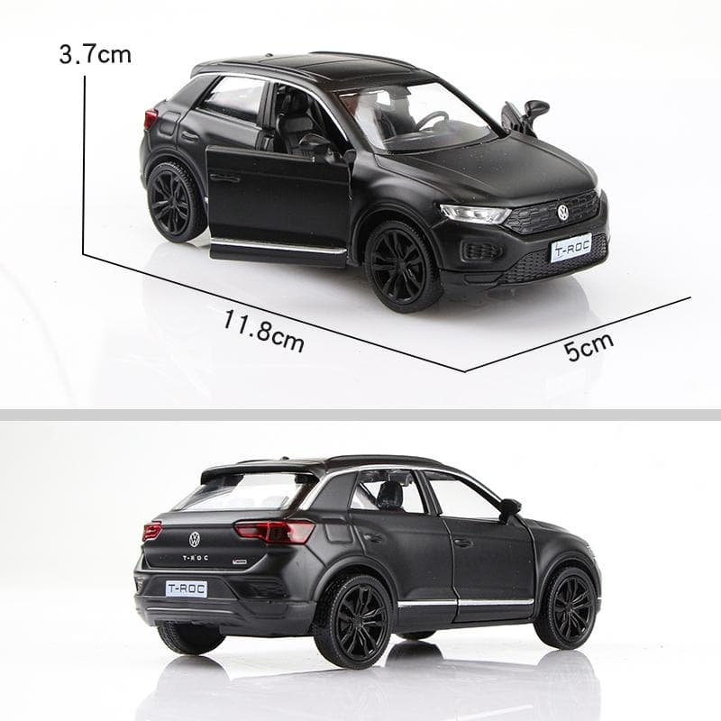 Volkswagen T-ROC SUV Simulation Diecast & Toy Vehicle Pull Back & Doors Open RMZ city 1:36 Alloy Car Model Gifts For Children