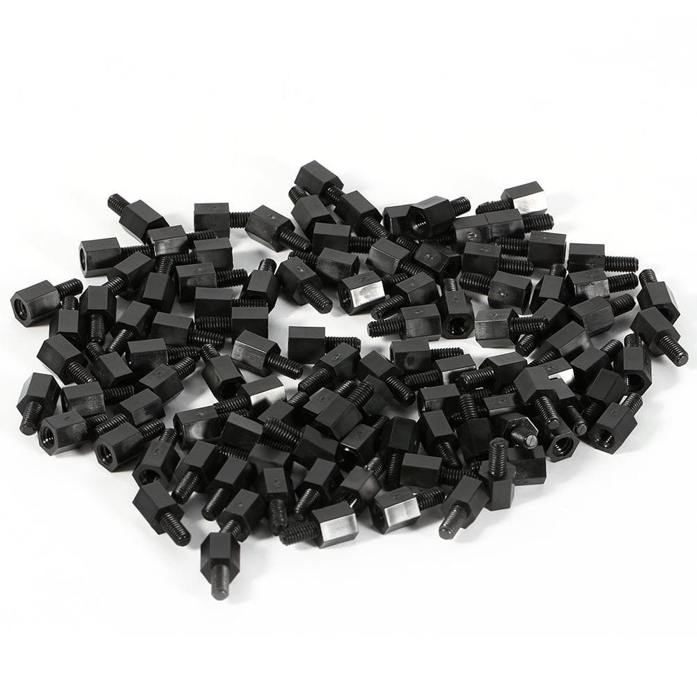 100pcs M2 M3 M4 Plastic Nylon Hex male Female Female Spacer Round Head Screw Nut