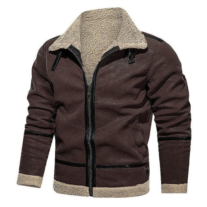 Fur Integrated Men's Jacket Autumn and Winter Coat Thermal Coat 5XL