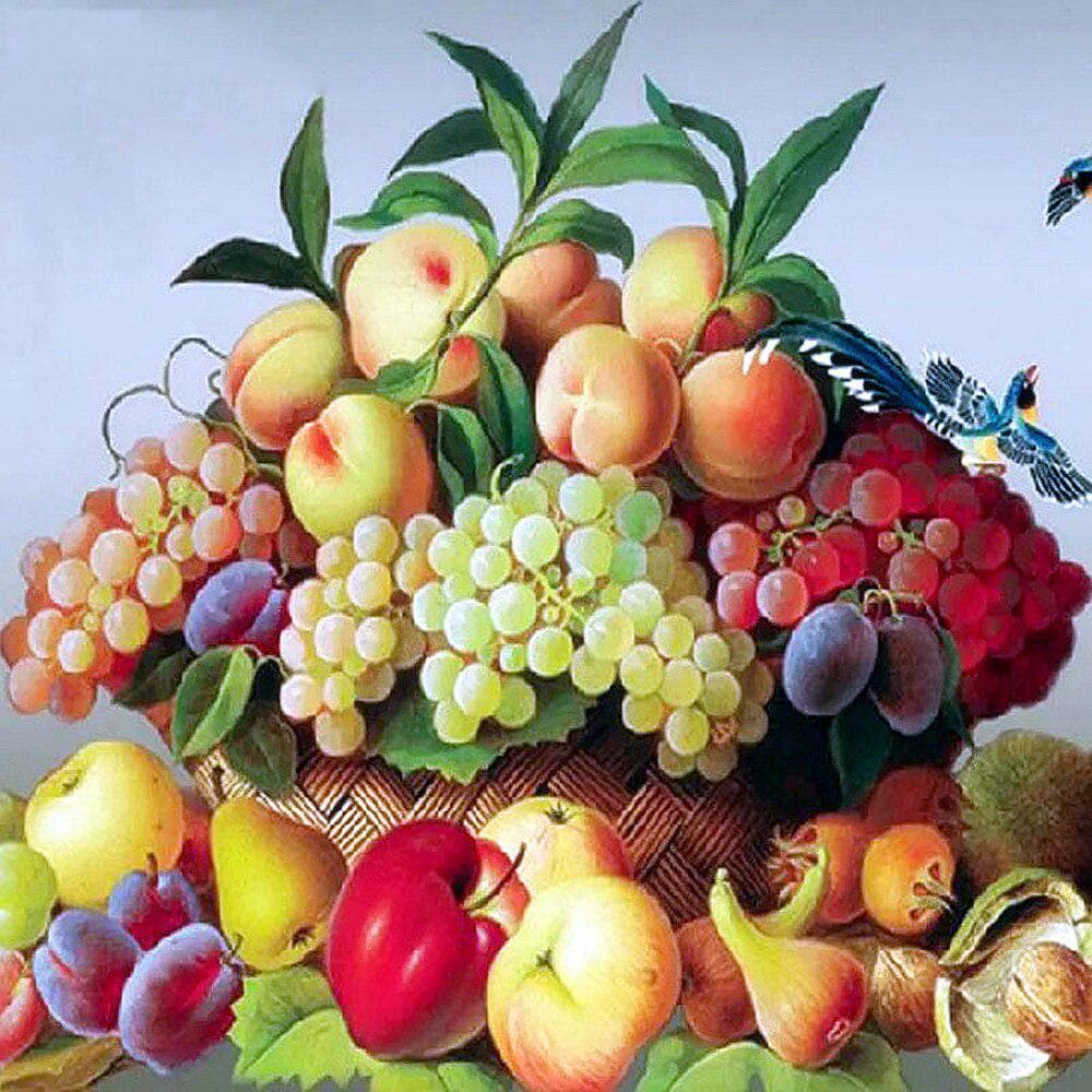Diamond Painting Full Round Fruit Diamond Embroidery Apple Picture of Rhinestones Crystal Mosaic 30x30CM