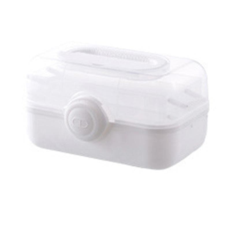 Medicine Storage Box Plastic Multi Layer Large Capacity Medicine Cabinet for Household M white