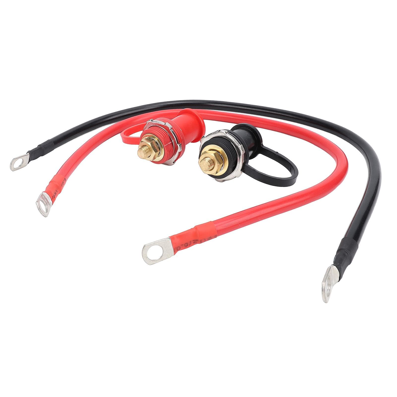 Battery Terminal Connectors 38in Stud 250A with Protective Cover Red and Black for Automotive