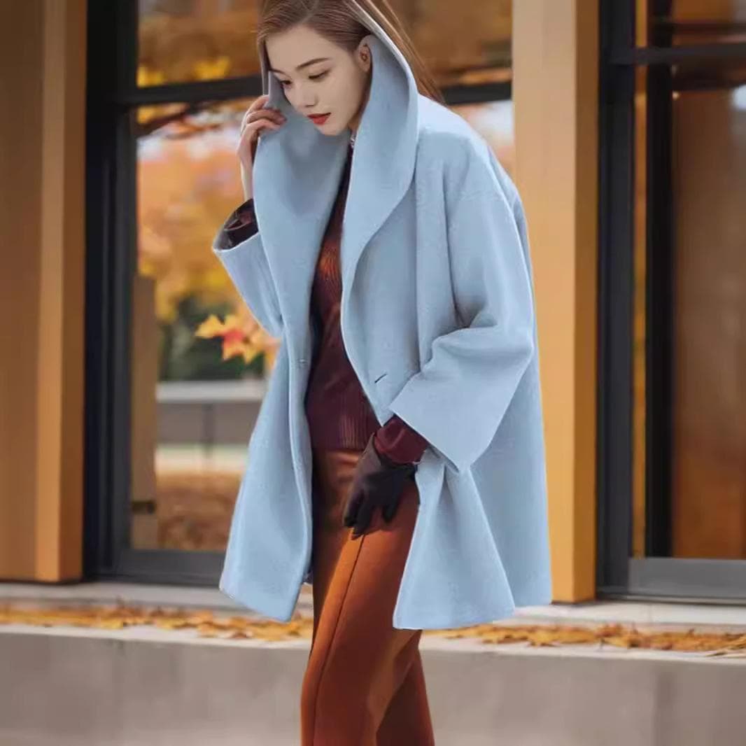 Women's Fashion Versatile Autumn and Winter Medium and Long Multi-color Coat Loose Hooded 5XL