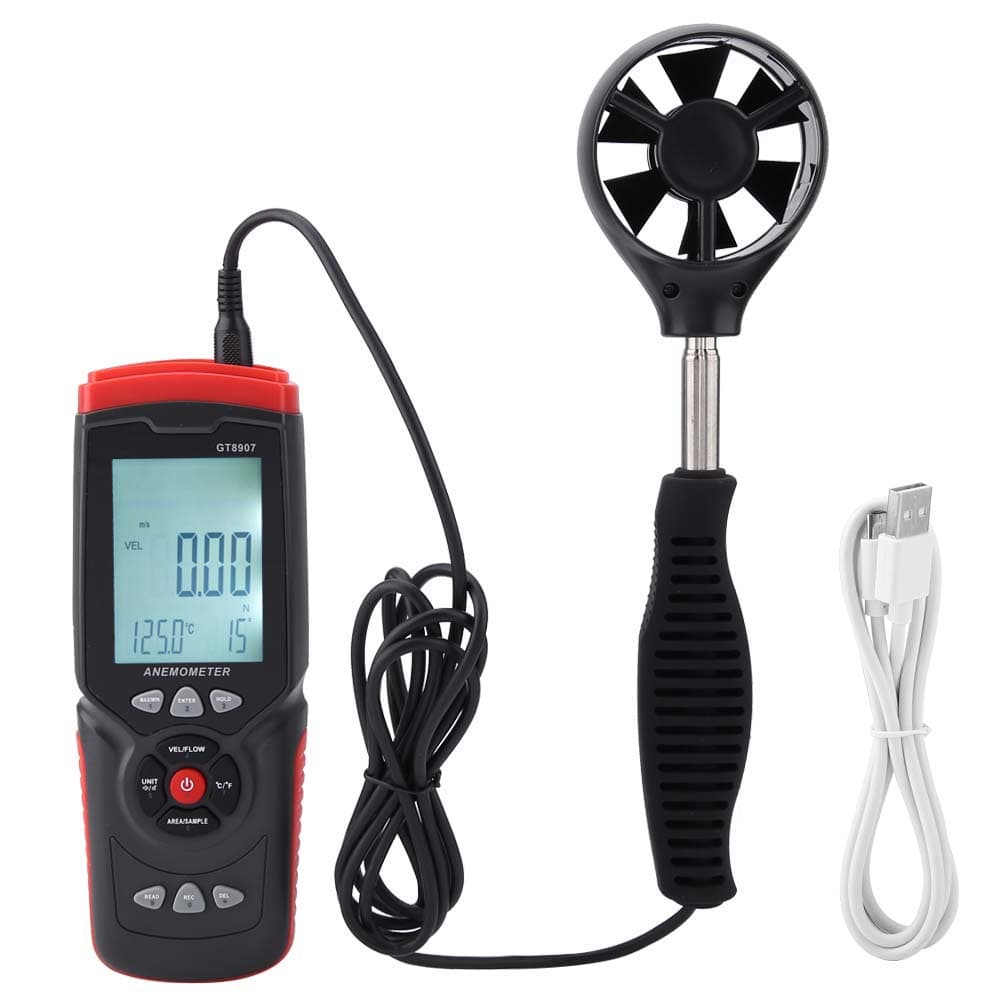 GT8907 Precise Digital USB Anemometer Multifunction Wind Speed Temperature Air Flow Tester