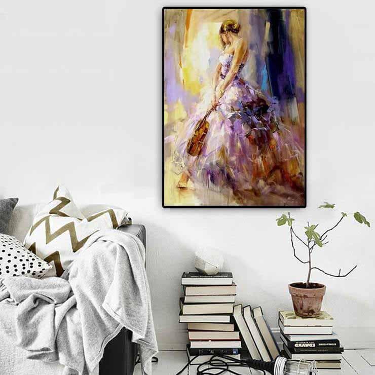 Diamond Embroidery Elegant Musician 5D Diamond Painting Cross Stitch 20X30CM