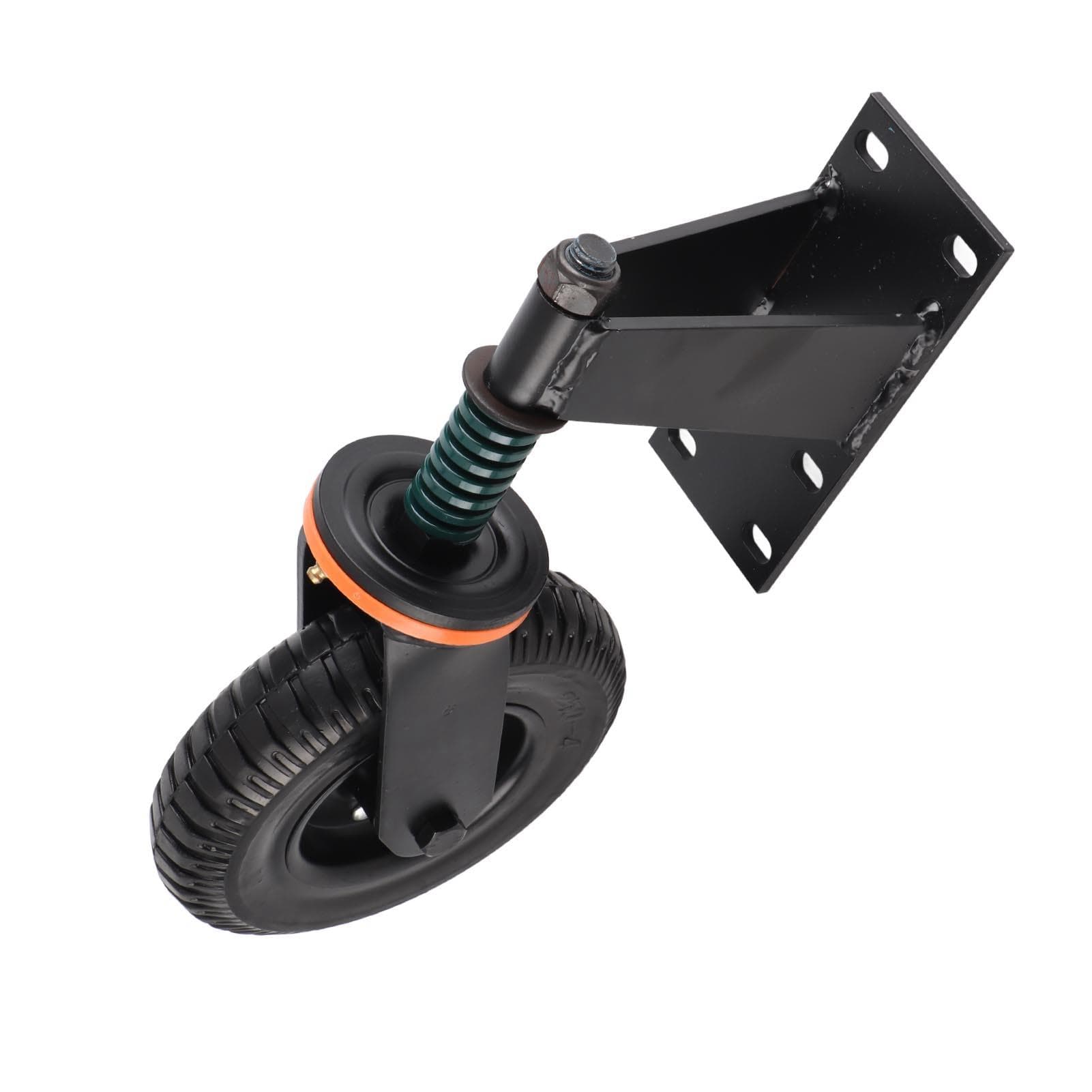 Gate Wheel 8 Inch 600lb Load Capacity High Carbon Steel and Rubber Gate Wheel Caster Grey black