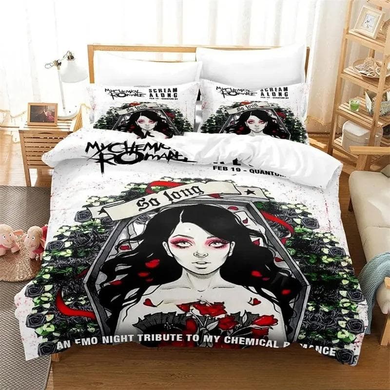 3D Printed My Chemical Romance Bedding Sets exquisite bed supplies set duvet cover bed comforter set luxury birthday gift 70x133cm 2pcs