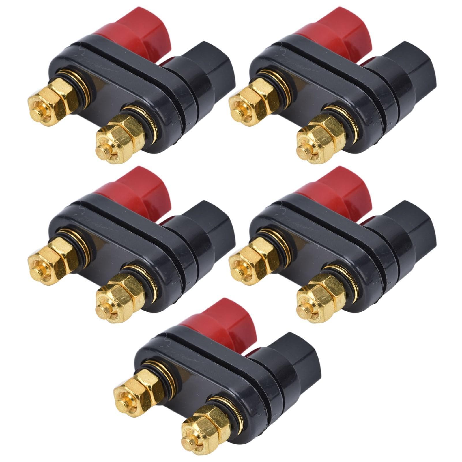 5Pcs Couple Binding Posts Copper Gold Plated Junction Post Block Terminal Long Mechanical Life