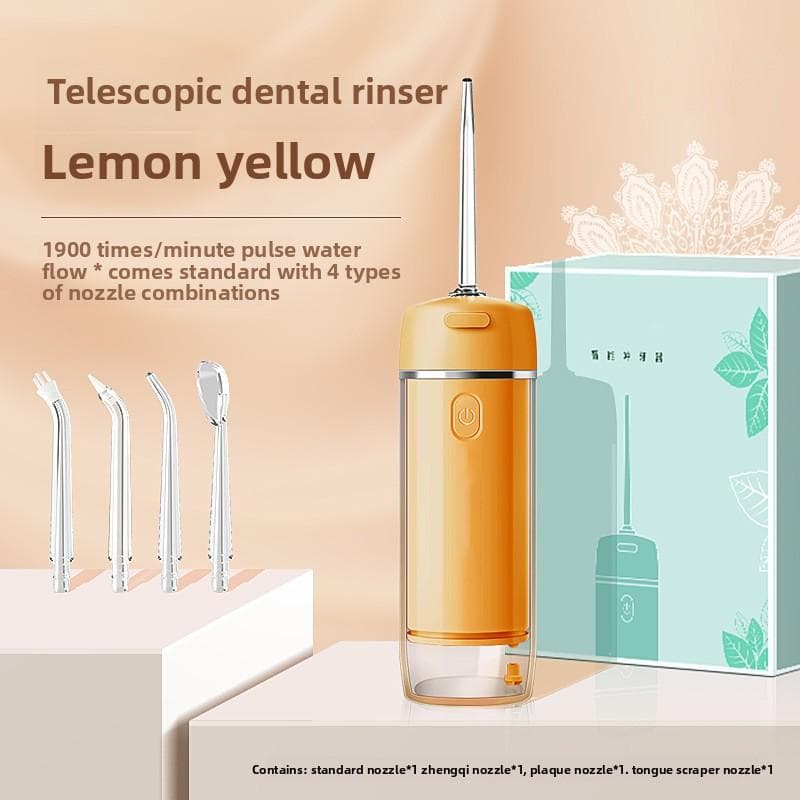 Dental Flusher Portable Dental Cleaning Household Electric Pulse Dental Cleaner Oral Tooth Stain Cleaning Water Spray Floss Dental Cleaner