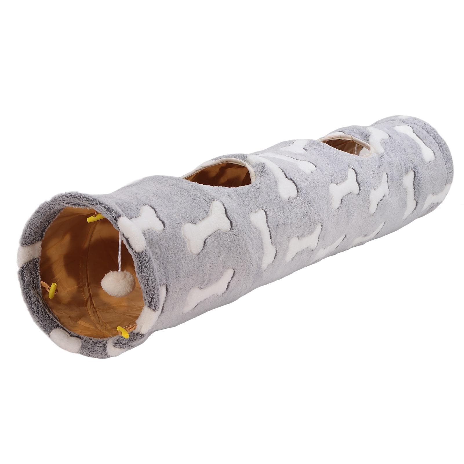 Plush Cat Tunnel Toy Collapsible Scratch Resistant Little Pet Tunnel for Cats Rabbits and Puppies