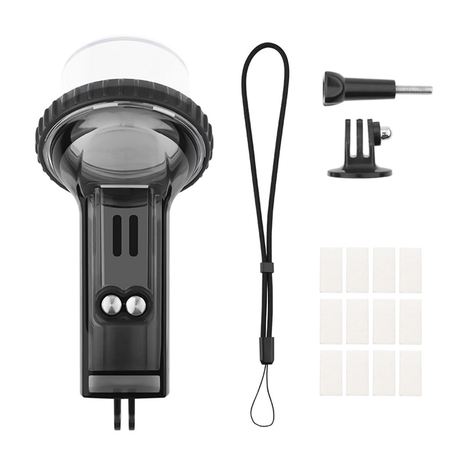 Sports Camera Waterproof Case Diving Housing Underwater 60M with Lanyard Replacement for DJI Osmo black