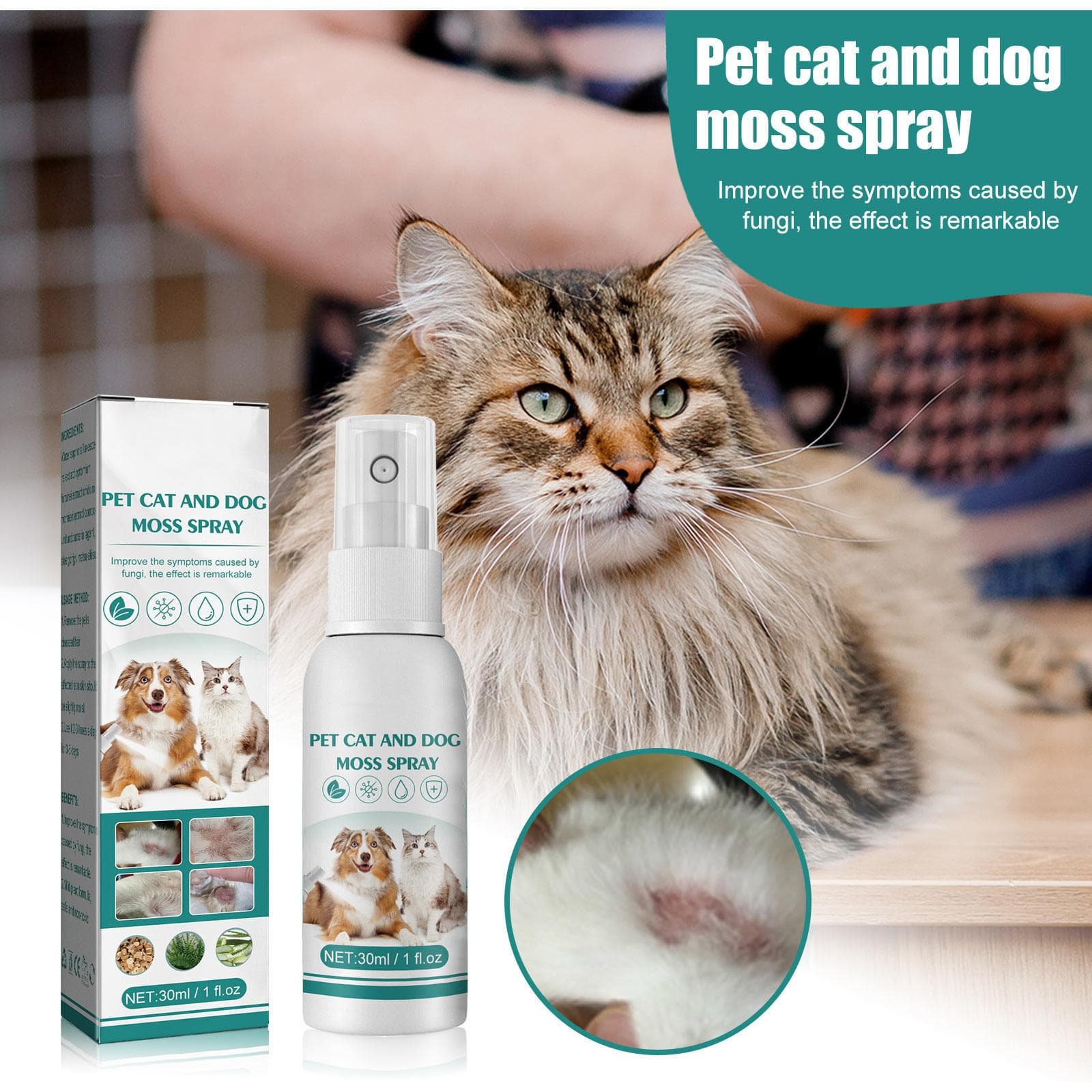 30ml Pet Skin Spray For Cats And Dogs To Remove Mite Skin Itching To Remove Red Hair To Itch One Size