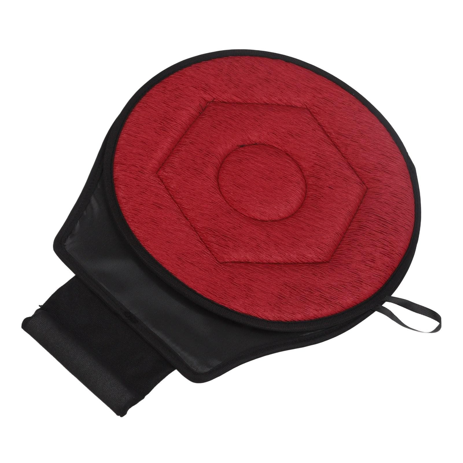 Round Car Cushion 360 Degrees Rotating Geometric Rhombic Shape Portable Rotating Seats Cushion for wine red