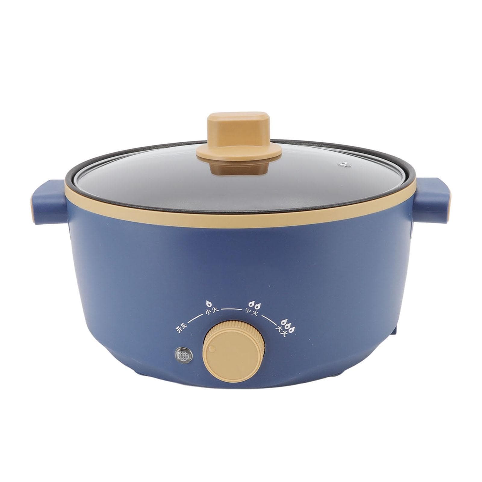 800W Electric Cooker 2.5L 3 Speed Control Single Layer Multifunctional Electric Pot Cooker UK Plug L(for 6.5-9kg)