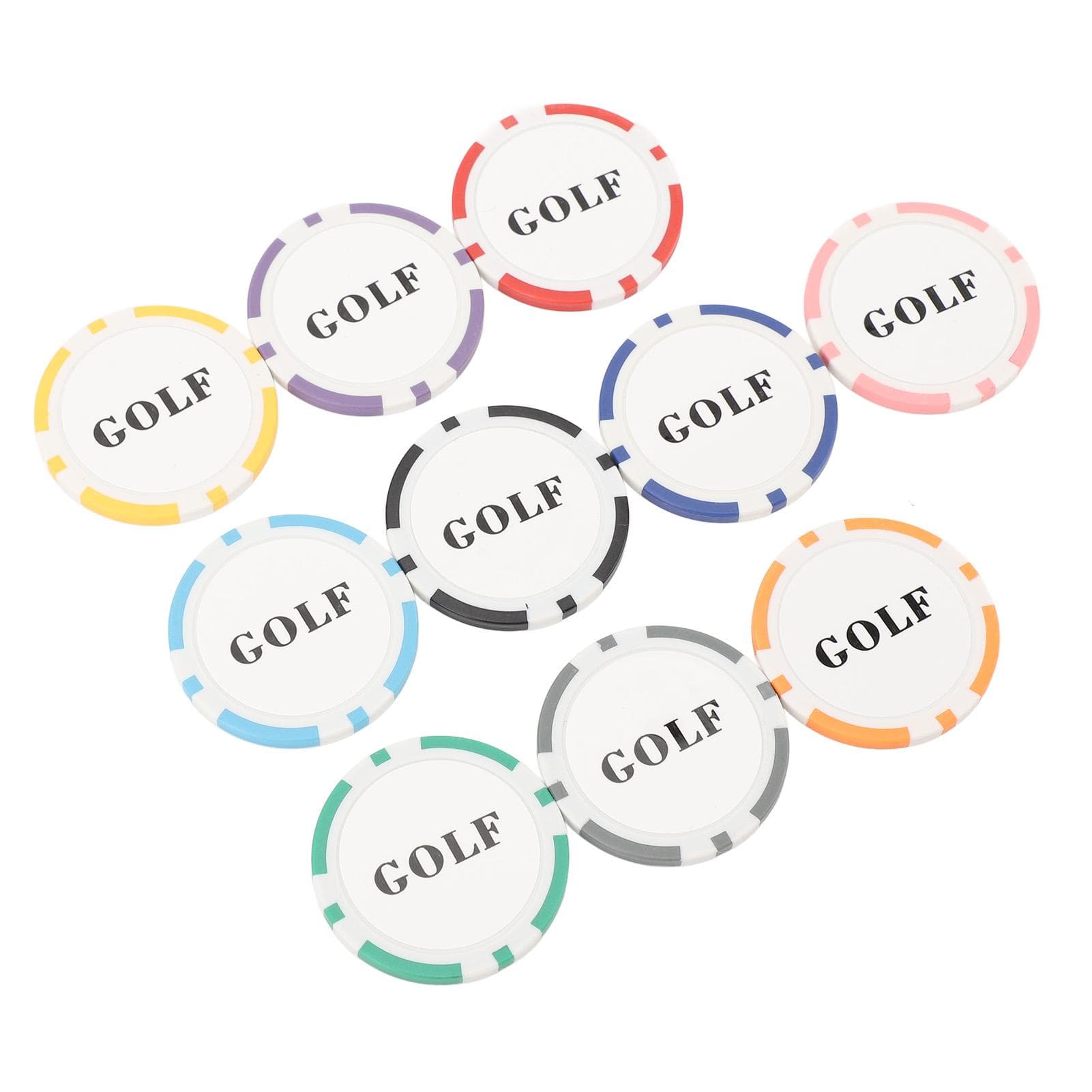 10pcs Club Ball Markers Accessories Sets for Men Women Embedded with Iron Piece for Attaching to