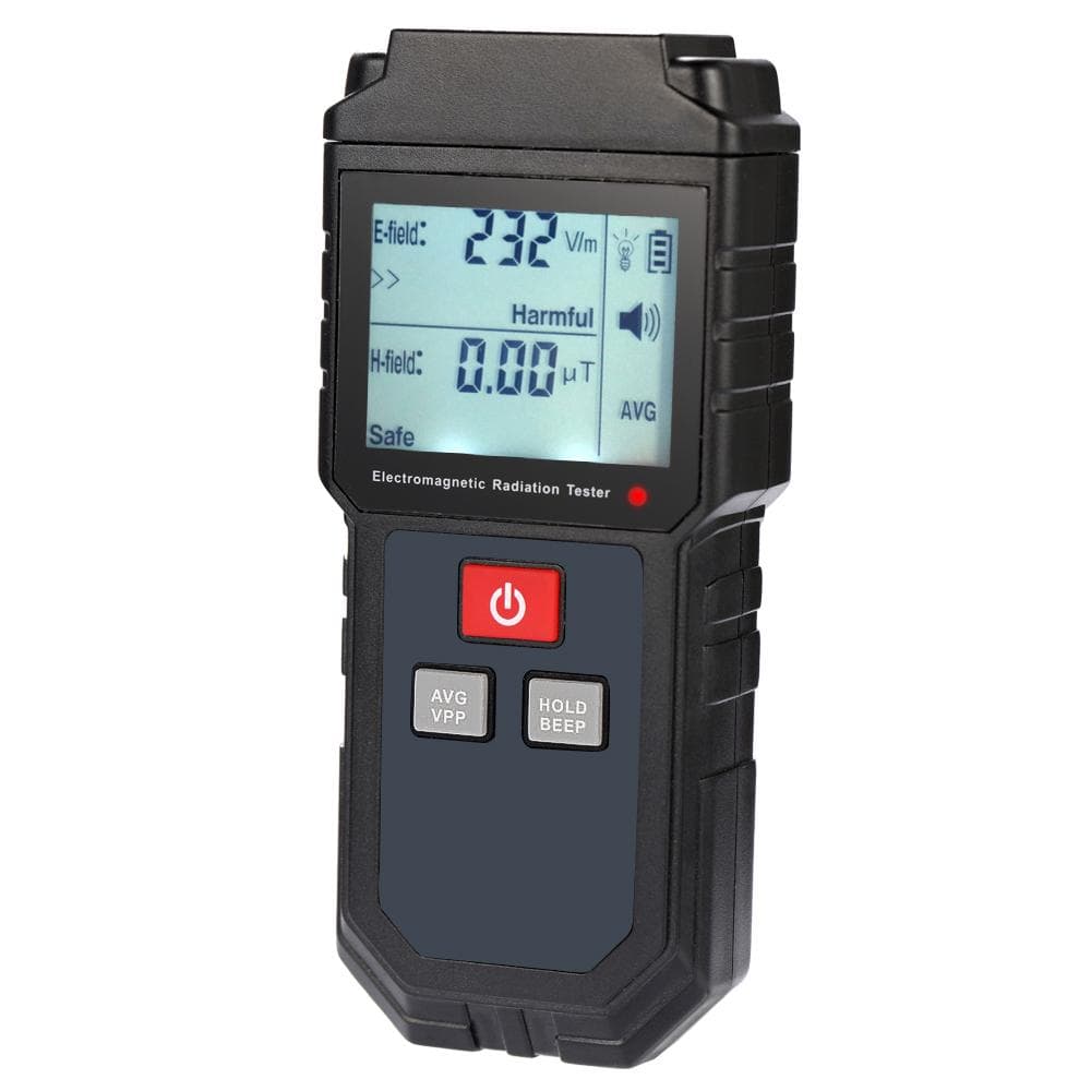 Portable Handheld Digital LCD Electromagnetic Tester Electric Field Magnetic Field black