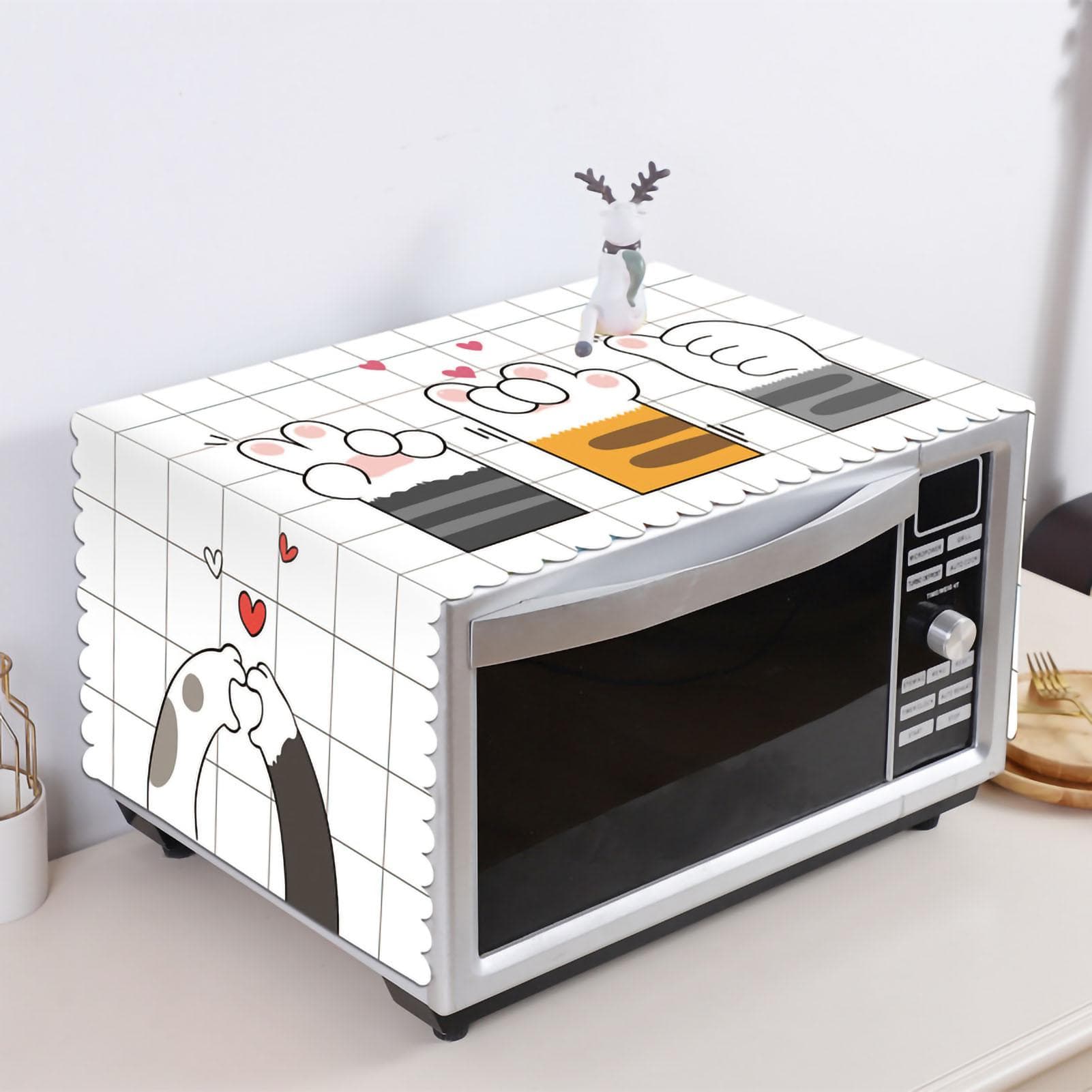 Microwave Cover Cloth Oven Cute Dust Proof Shiled Universal Oil Proof Nordic Style Simple Parts 35x100cm Cat Paw