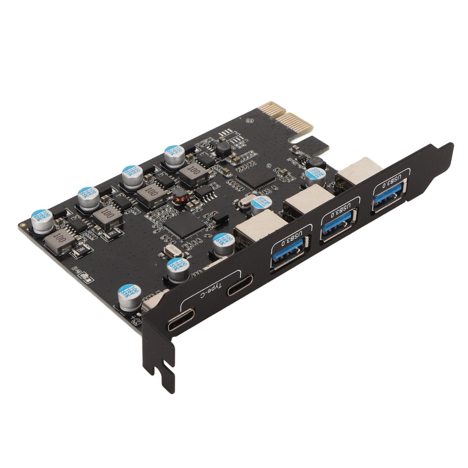 PCI Express Adapter Card USB3.1 High Speed 5Gbps 5 Ports External PCIe Network Adapter for Windows