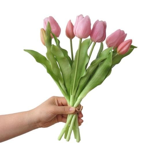 Artificial Tulip Flower 12  Long Stem Fake Tulip Real Touch Flower for Spring Easter light purple