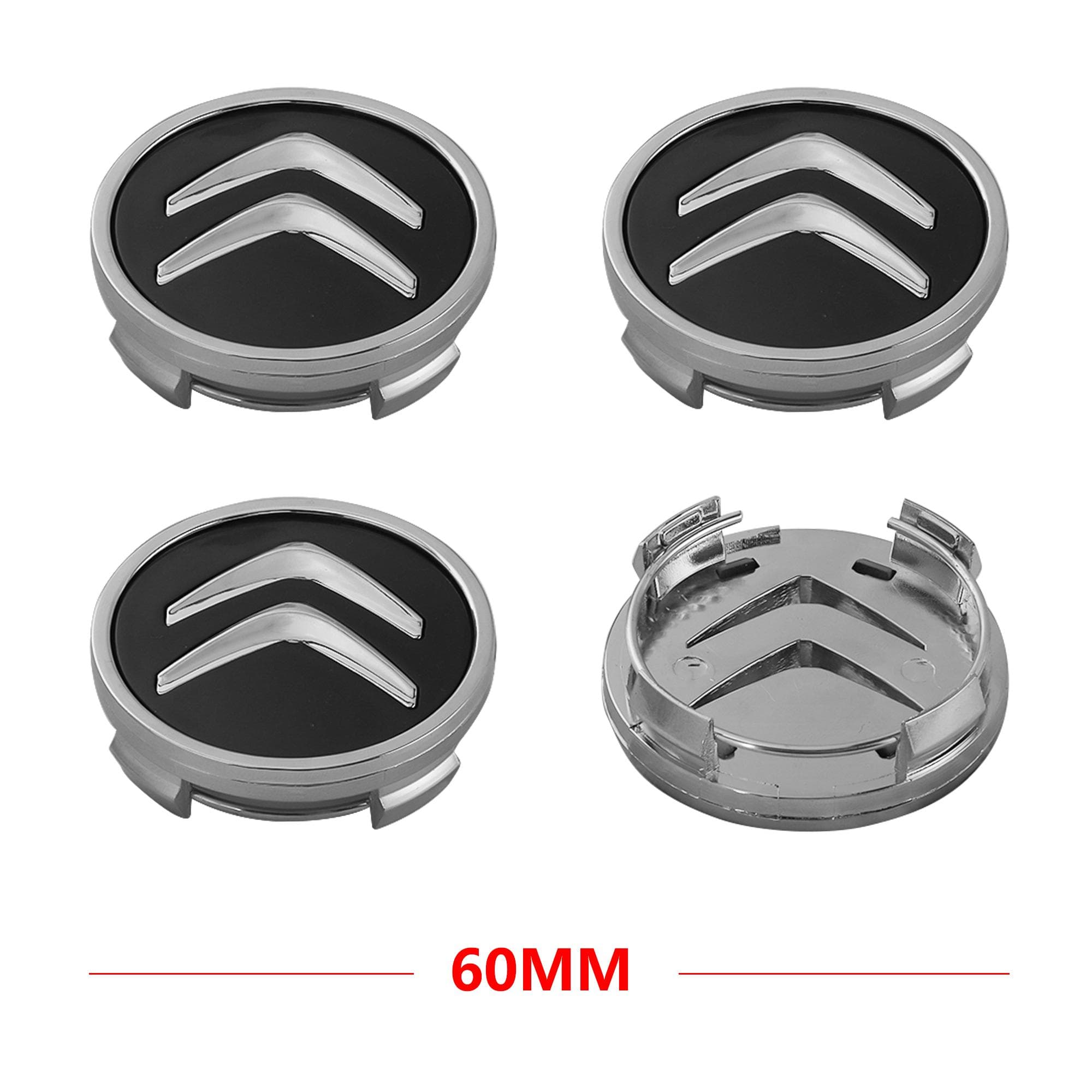 For Citroen C3 C4 C5 C6 C-Quatre Berlingo Accessories 4pcs 60mm Car styling Auto Car Wheel Center Hub Cap Rim Caps Covers Emblem black
