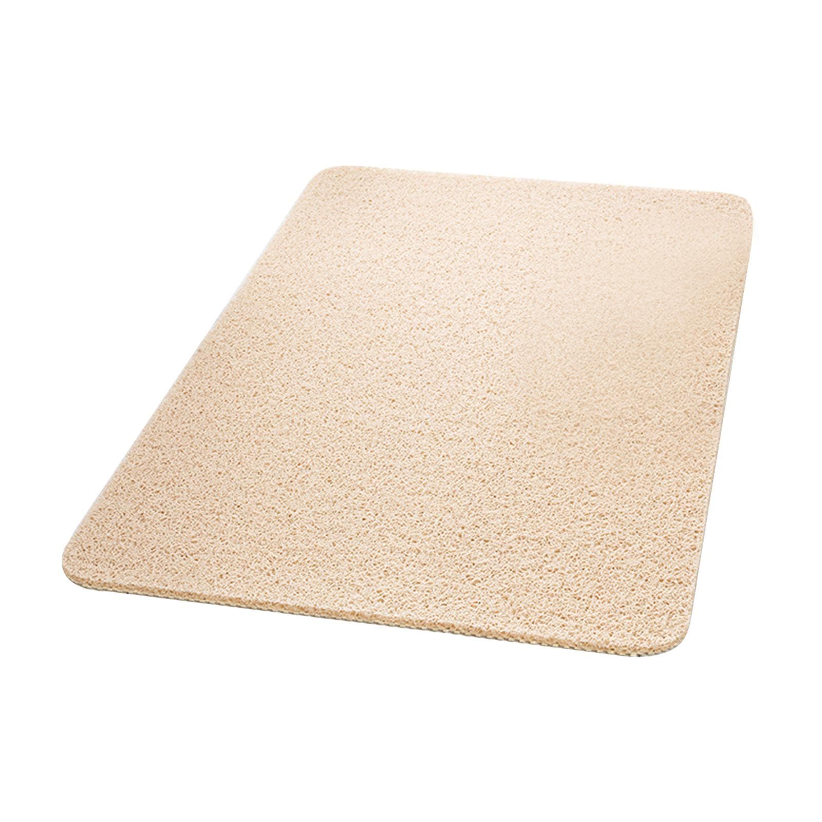 24 x 16 Inch Shower Mat Non Slip Bathtub Mat Water Absorbent Door Mat Quick Drying PVC Loofah beige