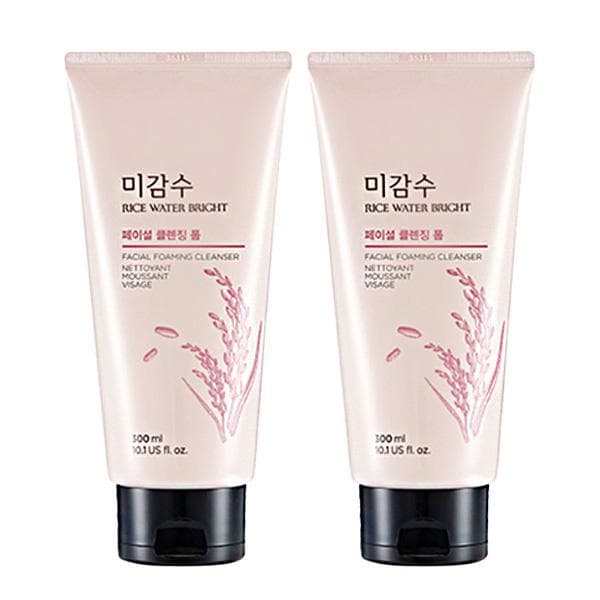 The Face Shop Rice Water Bright Foam Cleanser 300ml - Big Size (3 Options) 2PCS