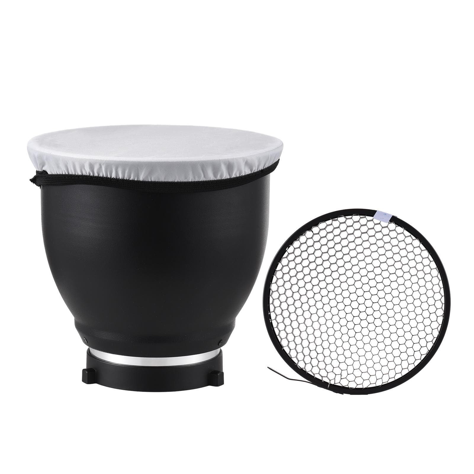7 Inch Bowens Mount Beauty Dish Standar Reflector Diffuser Lamp Shade Dish with 60 degrees Honeycomb Grid & black