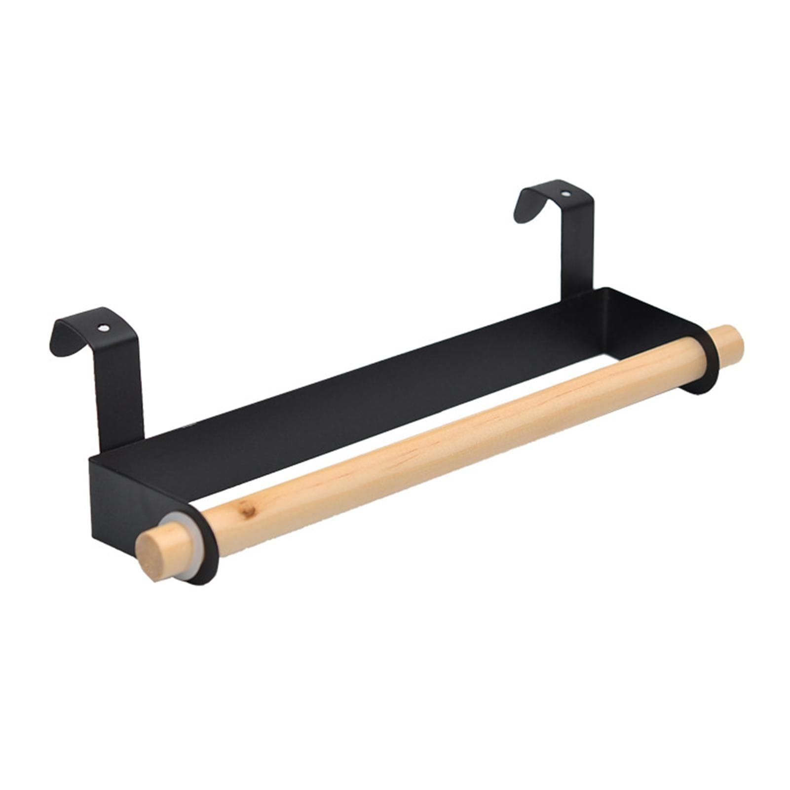 Wood Bath Towel Rack Kitchen Storage Over Cabinet Towel Bar Bathroom Shelves Hang on Inside or black