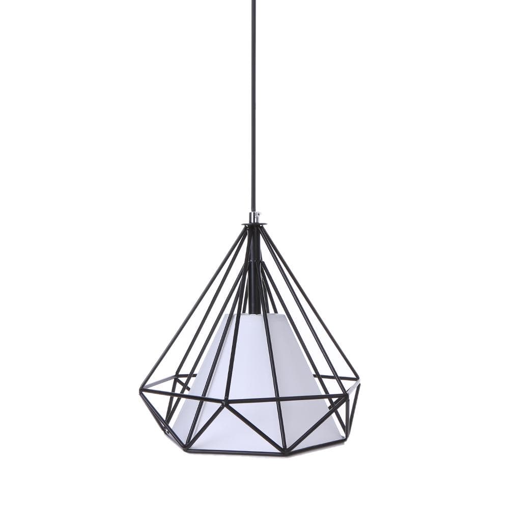 Art Deco Birdcage Pendant Lights Iron Minimalist Pyramid Lamp Bulb Lighting