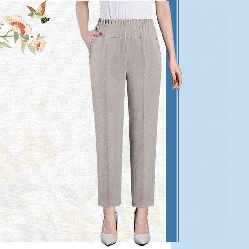 Women's Wide-Leg Pants Spring/Summer High Waist Loose and Slimming Thin Straight Drooping Cropped Casual Women's Pants Summer New Pants XL khaki