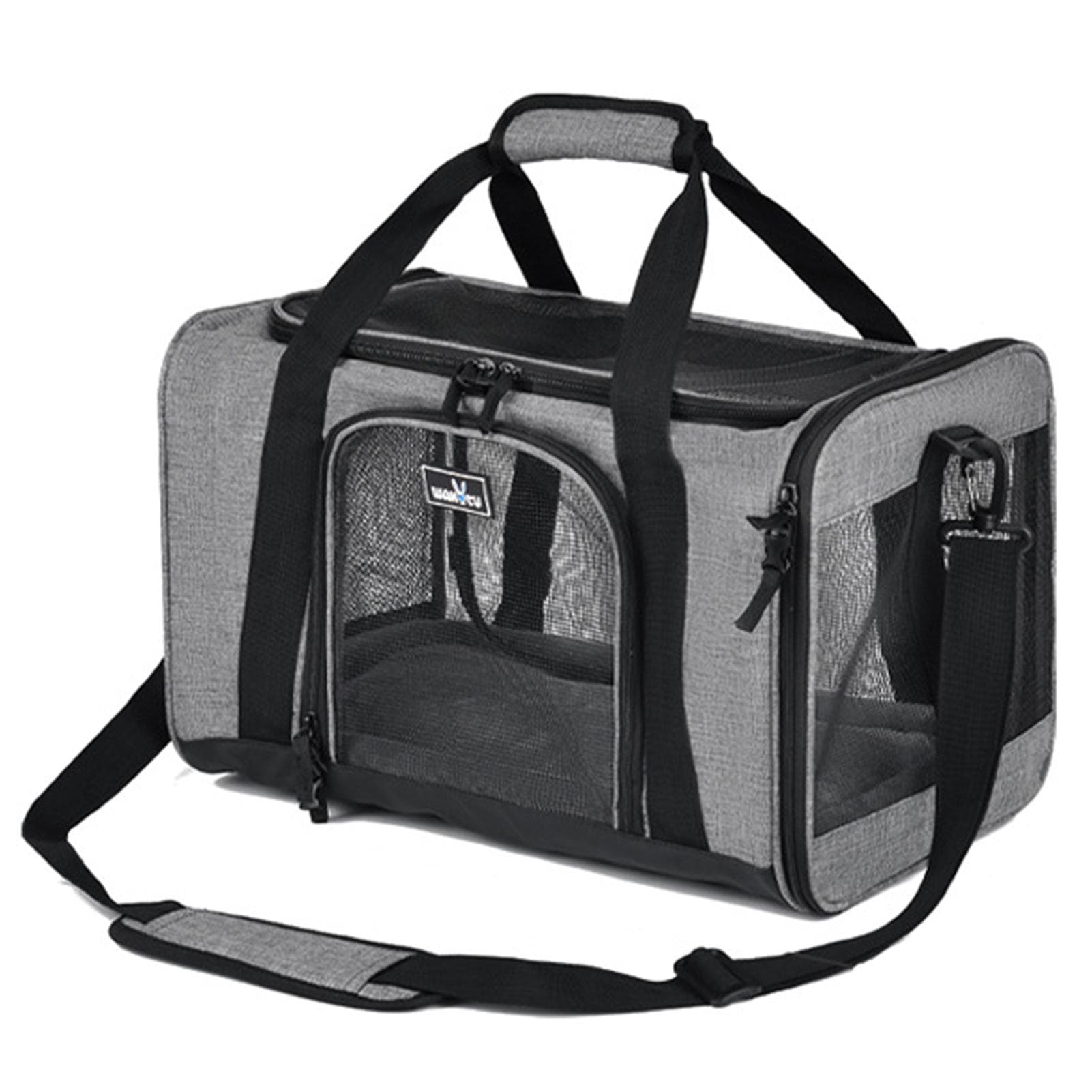 Breathable Car Pet Carrier Airline Approved Portable Bag for Small Dogs and Cats Enhanced S grey